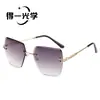 Nuevas Gafas de Sol de Moda Europeas y Americanas Sin Marco con Borde Cortado, Gafas de Sol para Mujer, Protección UV y Solar