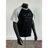 Camiseta de Manga Curta para Homem, Marca da Moda, Verão, Caimento Solto, Manga 3/4, Novo Modelo 2026, Estilo Celebridade da Internet, Top Simples Estampado