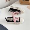 Tênis de Lona com Solado Grosso Colorido Dopamina para Mulheres, Sapatos Brancos de Bico Redondo, Tênis Finos Versáteis, Tênis da Moda que Aumentam a Altura 6673