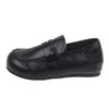 Mocassins de plataforma grossa estilo britânico com salto escondido, nova coleção outono 2026, estilo preppy versátil, sapatos casuais de couro para mulheres