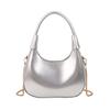 Bolso de Media Luna de Mano de Textura de Alta Gama al por Mayor Bolso de Mujer 2025 Verano Nuevo Estilo Estilo Japonés Simple Bolso de Hombro Cadena Bolso Cruzado