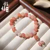 Pulseira de Borla de Jade de Seda Dourada Natural Pulseira de Contas Redondas Feita à Mão DIY Pulseira de Contas de Jade Multicolorida Tipo Borla Estilo Chinês