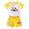 Traje de manga corta para niño y niña del equipo Wangwang, verano dulce estilo occidental, nuevo traje casual de dos piezas de shorts para niña