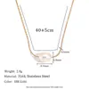 Venta Caliente Transfronteriza Europea y Americana Estilo Corte Retro Acero Inoxidable de Alta Calidad Chapado en Oro de 18K Concha de Ojo de Piedra Natural Collar para Mujeres