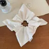 Tecido Bege Bordado Suave Scrunchie Floral Laço de Cabelo Quadrado Doce Francês Corda de Cabelo Atmosférica Versátil