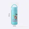 Taza de Agua de Vidrio de Dibujos Animados Linda con Soporte y Asa para Niñas Oficina Exterior Taza para Beber Doble Pared Aislada Taza de Regalo