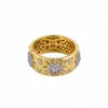 Anel Italiano Escovado em Prata de Lei S925 com Diamantes, Estilo Corte Vintage, Anel de Luxo Leve, Item Popular para Live Stream, Artesanato Floral