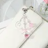 Chaveiro Versátil Casual Preppy Rosa Morango Coração de Prata Estrela Lua Cruz Pingente de Bolsa