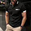 2026 Nueva Camisa Polo de Color Sólido Estilo Americano Manga Corta Cuello Campana Transfronterizo Verano Deportes Amazon AliExpress Estilo de Negocios