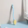 Cepillo de Baño de Doble Propósito con Cerdas Suaves y Mango Largo, Exfoliante, Cepillo de Baño con Bola Exfoliante para la Espalda, Cepillo de Baño de Doble Cara para Exfoliar la Espalda
