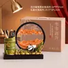 Nueva pintura de arena movediza de la suerte estilo chino, reloj de arena tridimensional 3D, artesanía de aleación, decoración de escritorio, adorno para aliviar el estrés, regalo para amigos