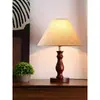 [Transfronterizo] Lámpara de mesa de cerámica estilo chino para dormitorio y sala de estar con pantalla de tela, pantalla de lámpara vintage para sala de té, decoración de mesita de noche estilo antiguo
