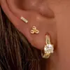 Nuevos Pendientes de Oro de 14K con Incrustaciones de Cobre y Circonita de Amazon Set Individual para una Oreja Hebillas de Oreja de Cobre Joyería de Oreja de Moda para Mujeres