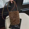 Bolsa Feminina Fluffy Retro Coreana Exquisita Nova de Verão 2026 Transfronteiriça, Bolsa com Design de Nicho, Bolsa Transversal, Bolsa para Celular