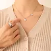 Marca Estilo Nuevo Ins Francés Hip Hop Moda Retratos Collar Geométrico Cadena de Collar Chapada en Acero de Titanio Oro de 18 quilates Joyería