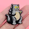 Broche com Frase de Desenho Animado Broche de Boi Emblema de Metal Broche Criativo para TDAH Joia Medalha Broche para Roupa