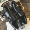 Zapatos de talla grande 48 transfronterizos, nueva colección de otoño, zapatos formales de cuero estilo hebilla para hombre, zapatos con cordones de punta cuadrada estilo británico, adecuados para bodas