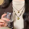Colar de Pérolas Planeta Olho de Tigre Amor Retro Corrente para Suéter Feminino Outono e Inverno Empilhamento Maillard Acessórios de Luxo Leve High-End