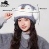 Fábrica Original de Gorros de Punto Niñas Lindo Dibujo Animado Pingüino Oreja Pompón Gorro de Felpa Invierno Nuevo Gorro de Lana Engrosado
