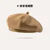 Nuevo gorro boina de lana con letra, sombrero de pintor moderno, cómodo y cálido para otoño e invierno, gorra retro artística para mujer con un ambiente artístico