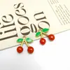 Colgante de Cereza de Acero Inoxidable Acero de Titanio Recubrimiento al Vacío de Horno Cereza Pulsera DIY Collar Accesorios de Joyería Venta al por Mayor