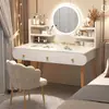 Tocador moderno para dormitorio, tocador pequeño integrado simple para espacios reducidos, nuevo modelo 2025 escritorio de maquillaje