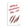 Pegatina de tatuaje de Halloween para cara, impermeable, cara de terror, cicatriz de sangre realista, patrón de cicatriz, pegatina de maquillaje