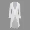 Cubierta de Bikini Estilo Europeo y Americano con Bordes Volantes, Traje de Baño de Vacaciones con Lazo, Mangas Acampanadas, Traje de Baño Protector Solar para Mujer, Talla Ligeramente Plus, Cubre el Cuerpo