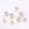 Cuentas Redondas Esmaltadas Cortadas Huecas Chapadas en Cobre Oro Real 18K Cuentas Espaciadoras Flor Doble Fila Oro Arena Accesorios para Manualidades con Cuentas D61