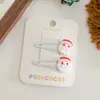 Paquete de 1 Par ~ Dulce Santa Árbol de Navidad Lindo Dulce Pasador Hombre de Jengibre Muñeco de Nieve Pinza Lateral Pinza para Flequillo Femenina