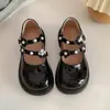 Zapatos de Niña Zapatos de Princesa de Charol con Temperamento para Niña Otoño 2025 Nuevo Moda Coreana Estilo Extranjero Zapatos de Moda de Cuero para Niñas