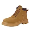 Botas de Algodão Quentes Versáteis da Moda Botas Martin Botas de Inverno com Forro Espesso Sapatos Masculinos de Cano Alto Novos Sapatos de Trabalho Masculinos