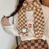 Lenço pequeno estilo ins coreano para meninas, lã tricotada para outono e inverno, aquecedor de pescoço versátil estilo coreano para estudantes, em estoque
