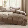 Juego de Funda Nórdica de Tres Piezas Transfronterizo en Color Café con Impresión Digital, Ropa de Cama y Textiles para el Hogar de Comercio Exterior de Amazon