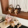Bolsos Infantiles Otoño/Invierno Nuevo Estilo Puntos Estrella Felpa Cesta de Verduras Bolso de Mano Moderno Oso Pequeño Niña Hombro Único Cruzado