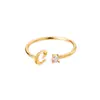 Anel de letra AliExpress 26 letras AZ banhado a ouro 18K anel neutro anel de dedo criativo joias por atacado