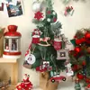 Decoraciones de Madera para Navidad Árbol de Navidad Muñeco de Nieve Enano Cártamo Camión Corona Decoración Navideña Roja de Invierno