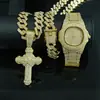 Moda Genial Conjunto de Collar con Colgante de Cruz Pulsera Reloj Caja de Regalo Traje Regalos Hermosos de Alta Gama para Hombres