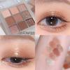 Paleta de sombras de nove cores cor de chá com leite cor de terra FAMOTY suave fosca acessível marca nicho estudantil pérola outono e inverno
