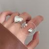 Anillo de Dedo de Plata Esterlina S925 Diseño Nicho de Lujo Ligero Anillo Doble de Amor Anillo Abierto Simple Personalizado de Moda para Mujer