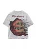 Camiseta holgada de algodón unisex con estampado de moda urbana oscura estilo Harajuku retro americano Y2K de verano