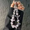 Cadena de cuentas de moda con hexagrama de aleación y pedrería, llavero de teléfono con racimo floral de cristal de nicho