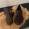 Zapatos Burkenneth de plataforma pequeña con suela de pastel para mujer, primavera 2025, nuevos, retro, esmerilados, combinables, suela gruesa, cabeza grande, casuales, de una sola capa