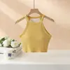 Dropshipping Nueva Colección Primavera Verano Camisola Halter para Mujer con Copas Integradas, Chaleco Corto Todo en Uno Capa Base