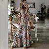 Vestido largo elegante con cuello en V y estampado de Amazon TEMU para mujer, estilo europeo y americano, para vacaciones, verano 2023