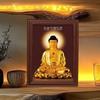 Estátua de Buda Thangka Porta-Retrato Guanyin Bodhisattva Namo Amitabha Buda Porta-Retrato Adoração Guandi Moldura de Madeira de Alto Nível