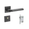 Fechadura de porta de quarto fechadura de porta de dormitório interna Fechadura dividida doméstica universal sucção magnética silenciosa fechadura com maçaneta de porta de madeira preta