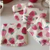 Toalha de Mão de Cozinha Lavável Morango Tulipa Absorvente Fofa Quadrada Fácil de Limpar Toalha de Rosto