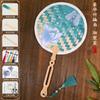 Kit de Materiales Hechos a Mano para Abanico de Tejido de Bambú DIY Abanico Chino Festival de Medio Otoño Actividad para Niños Padres e Hijos