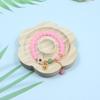 Pulsera de transferencia de flor de melocotón para niñas, cuentas redondas de cristal rosa flor de melocotón, exquisita pulsera de jade hetian de imitación, regalo de cumpleaños.